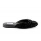 women's slippers BRERA black frayed flowers